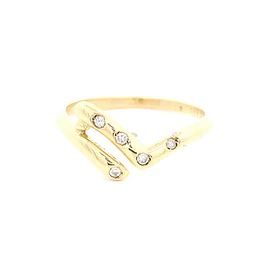 Anillo Ípsilon De Oro 14K Con 5 Diamantes Naturales