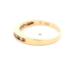 Anillo Cintillo De Oro 14K Con 7 Diamantes