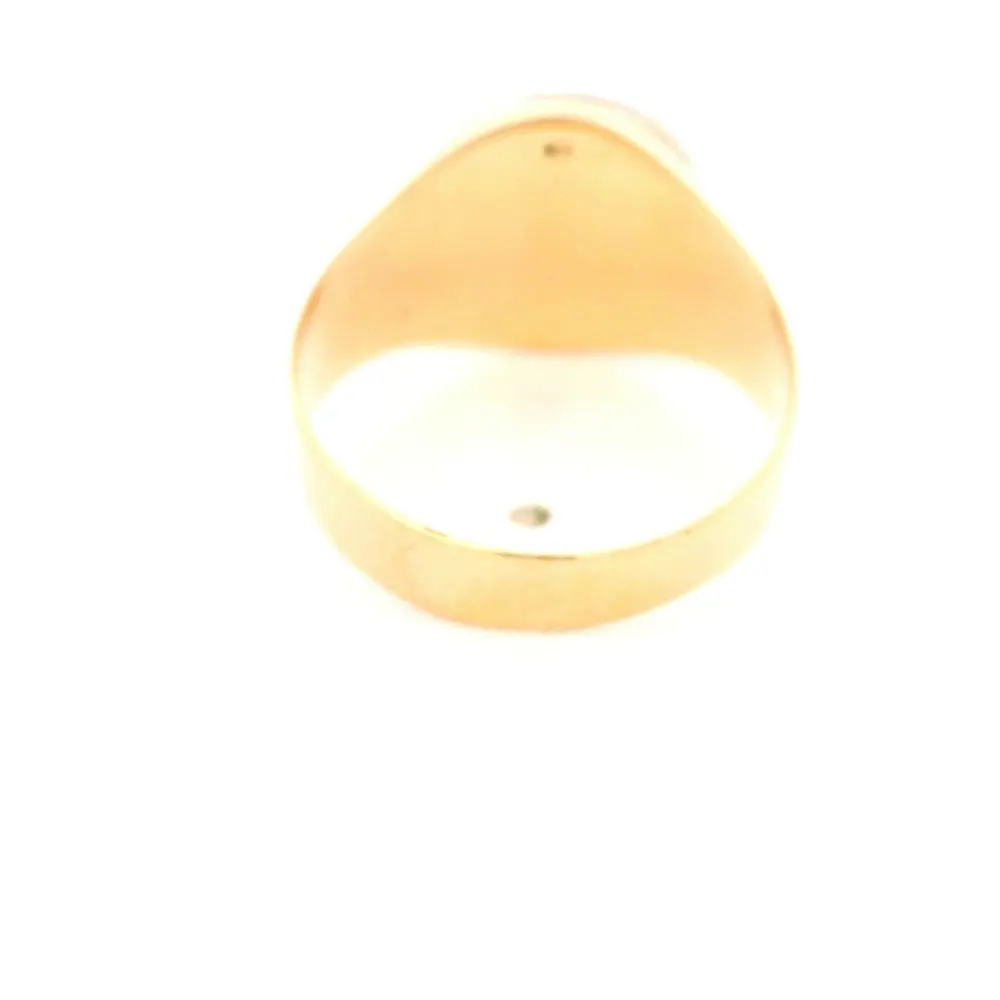 Anillo Sello De Dos Oros 18K Con 7 Diamantes
