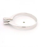 Anillo Solitario Flor De Oro Blanco 18K Con Diamante Natural
