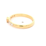 Anillo Cintillo Solitario De Oro 18K Con 7 Diamantes Naturales