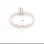 Anillo Solitario Flor De Oro Blanco 18K Con Diamante Natural
