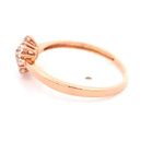 Anillo Flor De Oro Rosado 18K Con 25 Diamantes Naturales