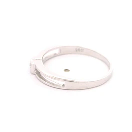 Anillo Solitario Calado De Oro Blanco 18K Con Diamante Natural