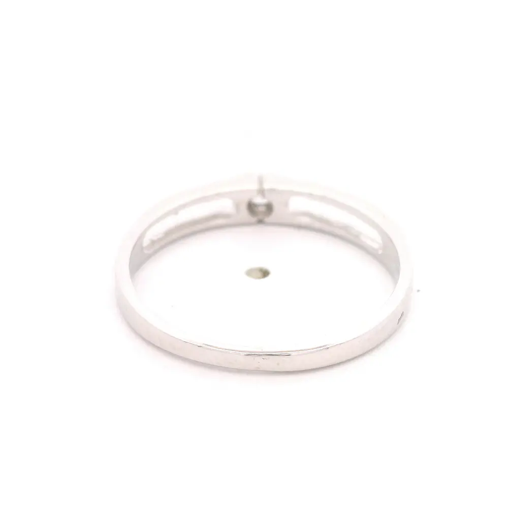 Anillo Solitario Calado De Oro Blanco 18K Con Diamante Natural