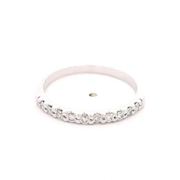 Anillo Cintillo De Oro Blanco 18K Con 10 Diamantes