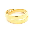 Anillo Cintillo Cruzado De Oro 18K Con 10 Diamantes