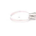 Anillo Solitario Flor De Oro Blanco 18K Con Diamante Natural