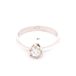 Anillo Solitario De Oro Blanco 18K Con Diamante