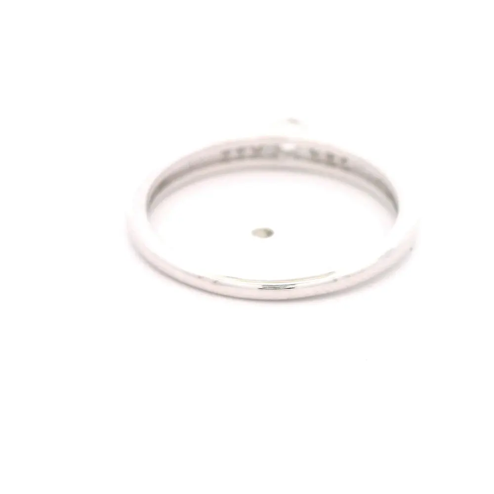 Anillo Cintillo Solitario De Oro Blanco 18K Con 7 Diamantes