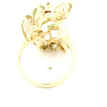 Anillo Gotas Caladas De Oro 14K Con Diamantes, Ópalos y Piedras Verdes