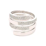 Anillo Espiral De Oro Blanco 18K Con 84 Diamantes Naturales