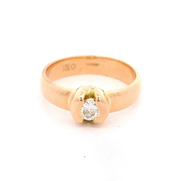 Anillo Solitario De Oro 18K Con Moissanita Redonda