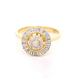 Anillo Halo De Oro 18K Con 27 Diamantes