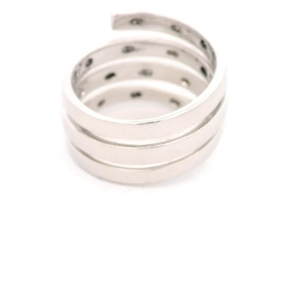 Anillo Espiral De Oro Blanco 18K Con 84 Diamantes Naturales
