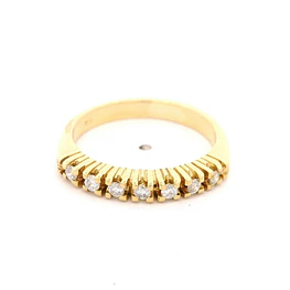 Anillo Cintillo De Oro 18K Con 7 Diamantes