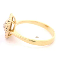 Anillo Halo De Oro 18K Con 27 Diamantes