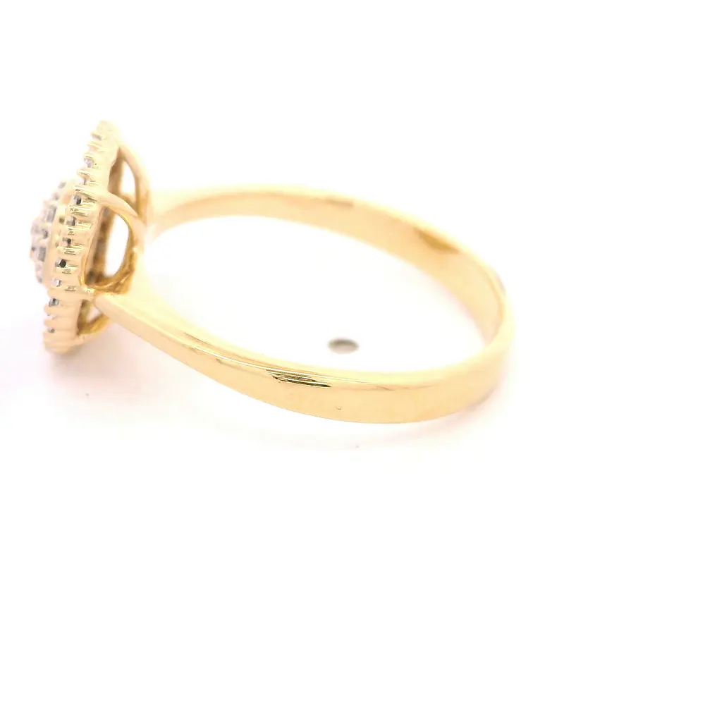 Anillo Halo De Oro 18K Con 27 Diamantes