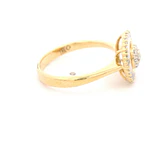 Anillo Halo De Oro 18K Con 27 Diamantes