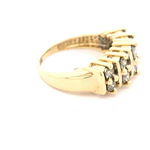 Anillo Doble Cintillo De Oro 10K Con 10 Diamantes Naturales