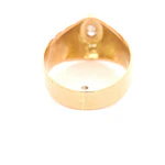 Anillo Sello Ovalado De Oro 18K Con Diamante