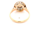 Anillo Halo De Dos Oros 18K Con Perla y Diamantes Naturales