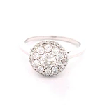 Anillo Halo De Oro Blanco 14K Con 39 Diamantes