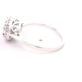 Anillo Halo De Oro Blanco 14K Con 39 Diamantes