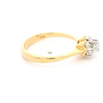 Anillo Solitario De Dos Oros 18K Con Diamante Redondo
