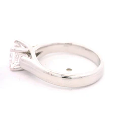 Anillo Solitario Cuadrado De Oro Blanco 14K Con Diamante Princess