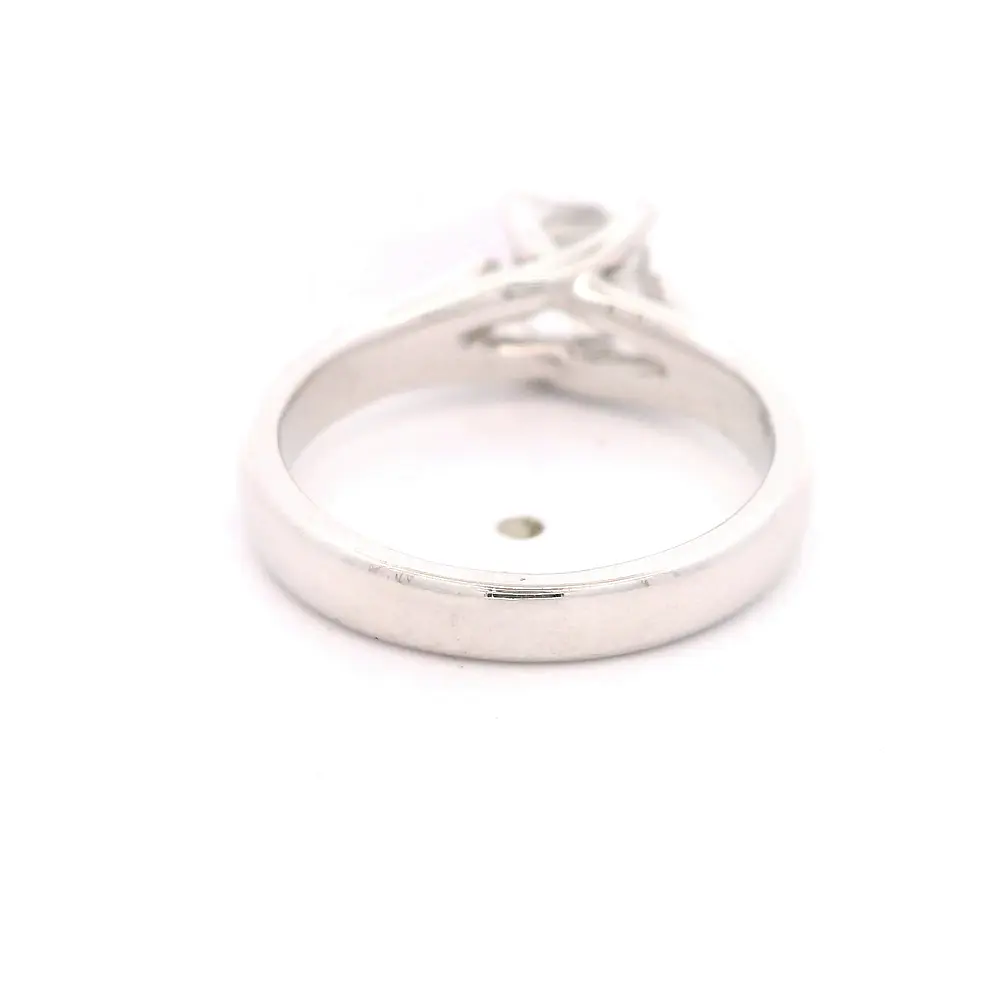 Anillo Solitario Cuadrado De Oro Blanco 14K Con Diamante Princess