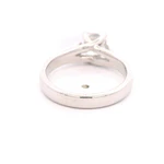 Anillo Solitario Cuadrado De Oro Blanco 14K Con Diamante Princess