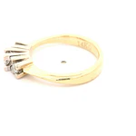Anillo Tresillo De Dos Oros 14K Con 3 Diamantes