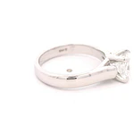 Anillo Solitario Cuadrado De Oro Blanco 14K Con Diamante Princess