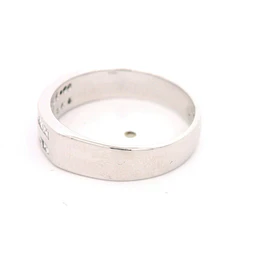 Anillo Doble Cintillo De Oro Blanco 18K Con 16 Diamantes Princess