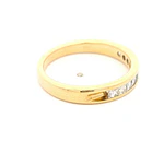 Anillo Cintillo De Oro 18K Con 10 Diamantes Princess