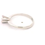 Anillo Solitario Flor De Platino Con Diamante Natural
