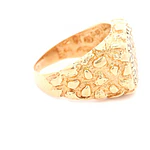 Anillo Sello Tallado De Oro 14K Con 42 Diamantes