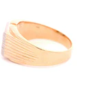 Anillo Sello De Dos Oros 14K Con 4 Diamantes Naturales