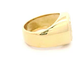Anillo Sello De Oro 18K Con 14 Diamantes