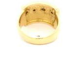 Anillo Sello Rectangular De Oro 18K Con 4 Diamantes