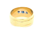 Anillo Sello De Oro 18K Con Diamantes y Piedras Azules