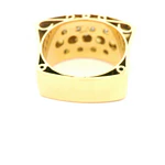 Anillo Sello De Dos Oros 18K Con 17 Diamantes