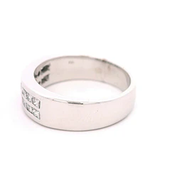 Anillo Doble Cintillo De Oro Blanco 18K Con 18 Diamantes Princess