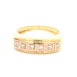 Anillo Tope De Oro 18K Con 6 Diamantes Naturales