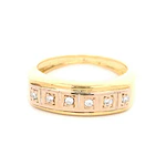 Anillo Tope De Oro 18K Con 6 Diamantes Naturales