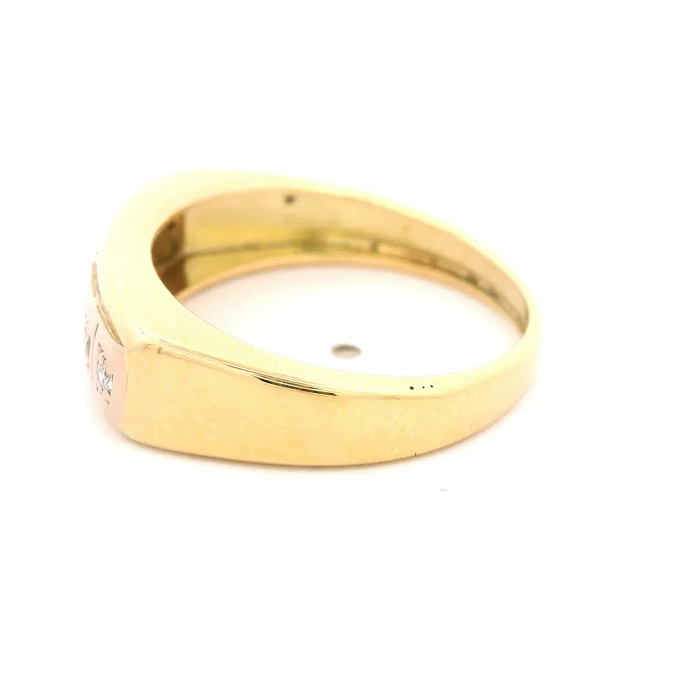 Anillo Tope De Oro 18K Con 6 Diamantes Naturales