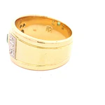 Anillo Tuerca De Dos Oros 18K Con Esmeralda y Diamantes