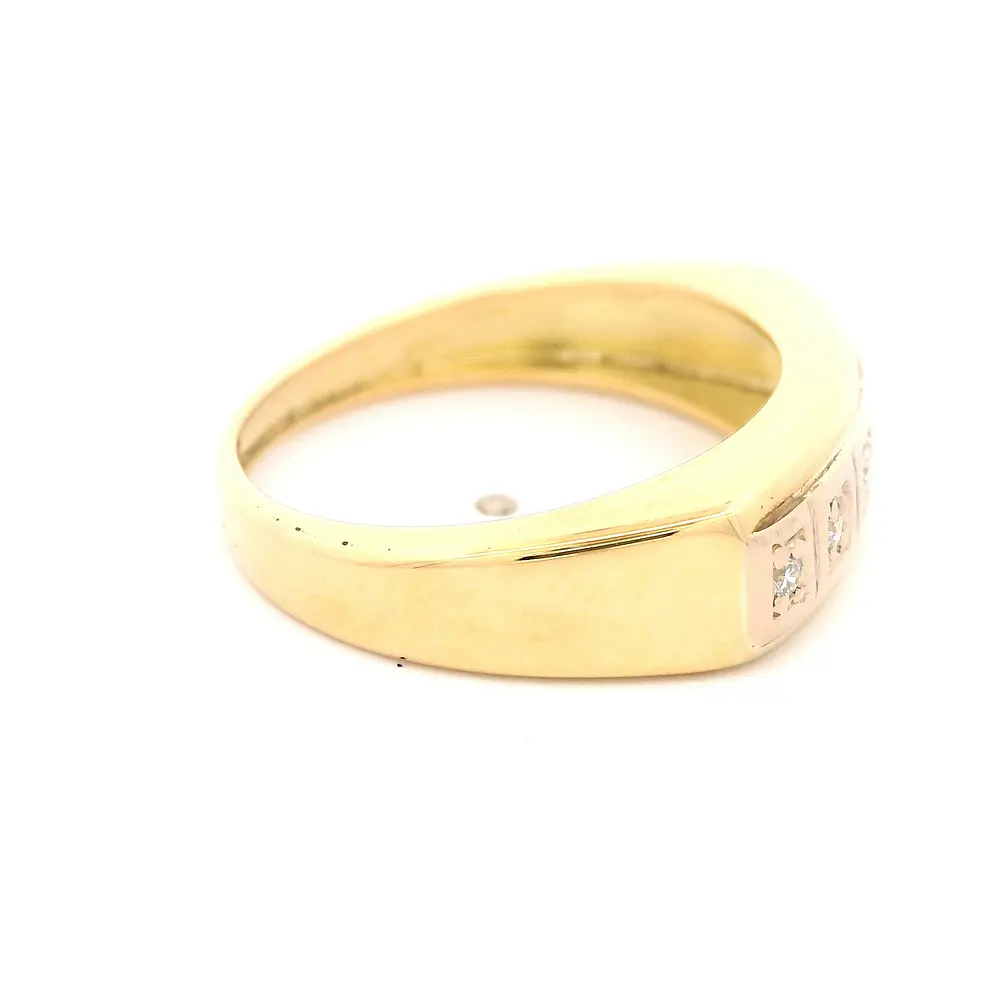 Anillo Tope De Oro 18K Con 6 Diamantes Naturales