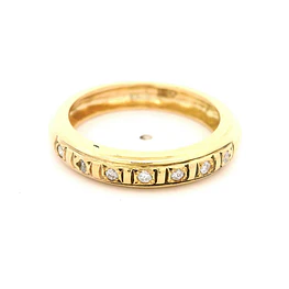 Anillo Cintillo De Oro 18K Con 7 Diamantes